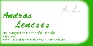 andras lencses business card
