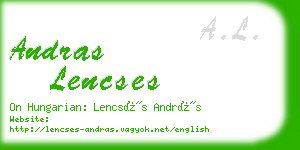 andras lencses business card